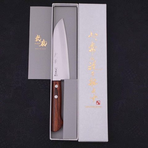 Santoku VG-1 Polished Western Mahogany Handle 140mm-Polished-VG-1-Western Handle-[Musashi]-[Japanese-Kitchen-Knives]