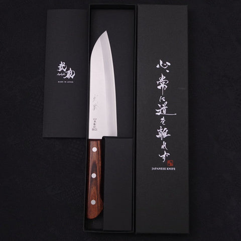 Santoku VG-1 Polished Western Mahogany Handle 165mm-Polished-VG-1-Western Handle-[Musashi]-[Japanese-Kitchen-Knives]