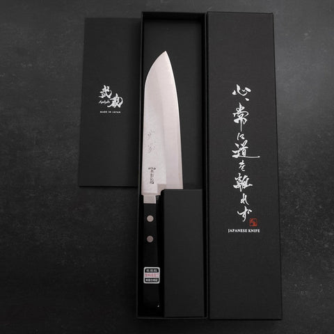 Santoku VG-1 Polished Western Square-Shaped Handle 165mm-Polished-VG-1-Western Handle-[Musashi]-[Japanese-Kitchen-Knives]