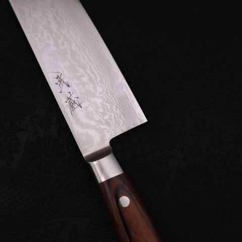 Santoku VG-10 Damascus Western Mahogany Handle 180mm-VG-10-Damascus-Western Handle-[Musashi]-[Japanese-Kitchen-Knives]