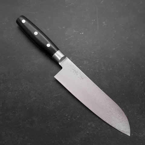 Santoku VG-10 Damascus Western Round Handle 180mm-VG-10-Damascus-Western Handle-[Musashi]-[Japanese-Kitchen-Knives]