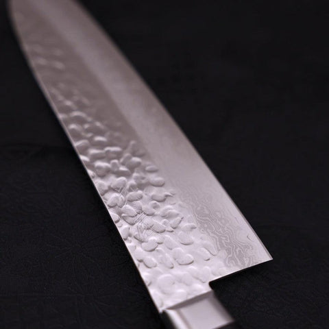 Santoku VG-10 Mirror Tsuchime Damascus Western Black Handle 180mm-VG-10-Damascus-Western Handle-[Musashi]-[Japanese-Kitchen-Knives]