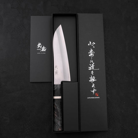 Santoku VG-10 Polished Cherry Handle 175mm-VG-10-Polished-Japanese Handle-[Musashi]-[Japanese-Kitchen-Knives]