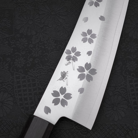 Santoku VG-10 Polished Sakura Ebony Handle 175mm-VG-10-Polished-Japanese Handle-[Musashi]-[Japanese-Kitchen-Knives]