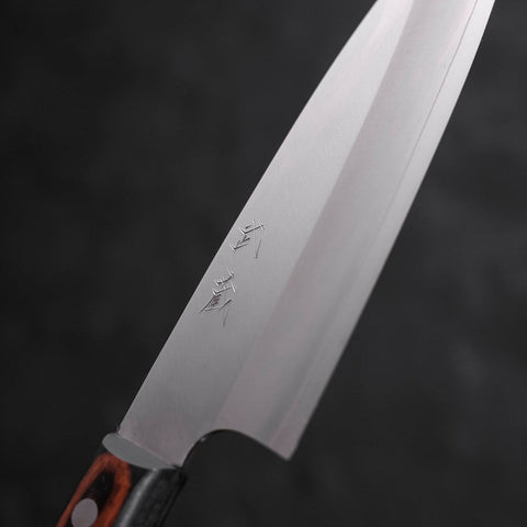 Santoku VG-10 Polished Western Black Brown Handle 170mm-Polished-VG-10-Western Handle-[Musashi]-[Japanese-Kitchen-Knives]