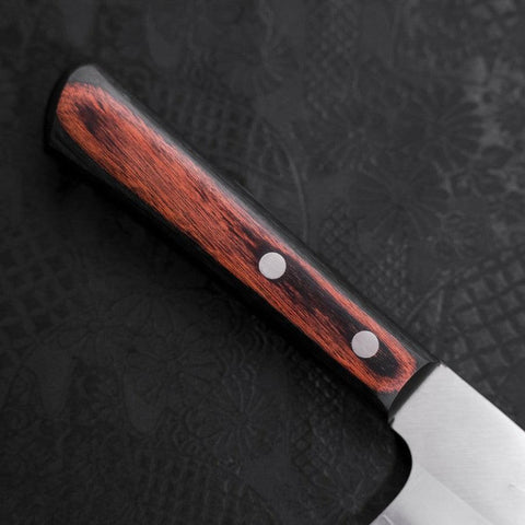 Santoku VG-10 Polished Western Black Brown Handle 170mm-Polished-VG-10-Western Handle-[Musashi]-[Japanese-Kitchen-Knives]