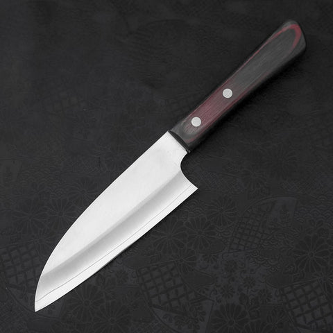 Santoku VG-10 Polished Western Black Red Handle 150mm-Polished-VG-10-Western Handle-[Musashi]-[Japanese-Kitchen-Knives]