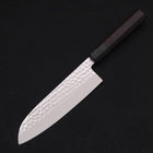 Santoku VG-10 Tsuchime Damascus Buffalo Ebony Handle 170mm-VG-10-Damascus-Japanese Handle-[Musashi]-[Japanese-Kitchen-Knives]