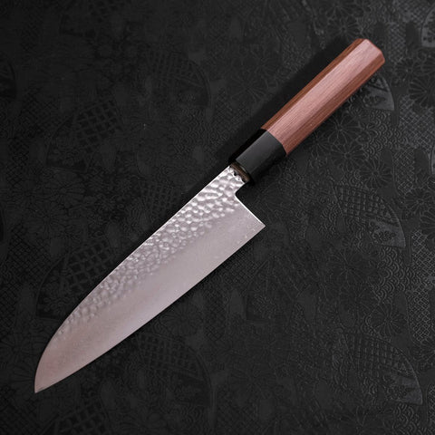 Santoku VG-10 Tsuchime Damascus Walnut Handle 165mm-Damascus-VG-10-Japanese Handle-[Musashi]-[Japanese-Kitchen-Knives]