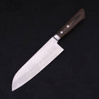 Santoku VG-10 Tsuchime Damascus Western Brown Handle 170mm-VG-10-Damascus-Western Handle-[Musashi]-[Japanese-Kitchen-Knives]