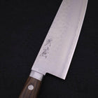 Santoku VG-10 Tsuchime Damascus Western Brown Handle 170mm-VG-10-Damascus-Western Handle-[Musashi]-[Japanese-Kitchen-Knives]