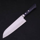 Santoku VG-10 Tsuchime Damascus Western Dark Blue Handle 170mm-VG-10-Damascus-Western Handle-[Musashi]-[Japanese-Kitchen-Knives]