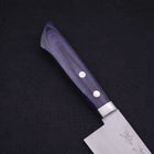 Santoku VG-10 Tsuchime Damascus Western Dark Blue Handle 170mm-VG-10-Damascus-Western Handle-[Musashi]-[Japanese-Kitchen-Knives]