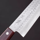 Santoku VG-10 Tsuchime Damascus Western Red Handle 180mm-VG-10-Damascus-Western Handle-[Musashi]-[Japanese-Kitchen-Knives]