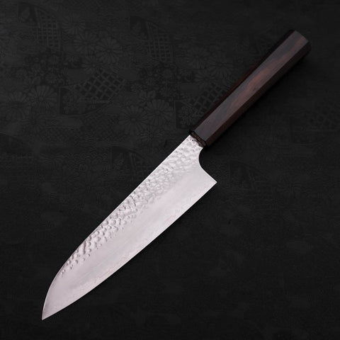 Santoku VG-10 Tsuchime Ebony Wood Handle 180mm-VG-10-Tsuchime-Japanese Handle-[Musashi]-[Japanese-Kitchen-Knives]