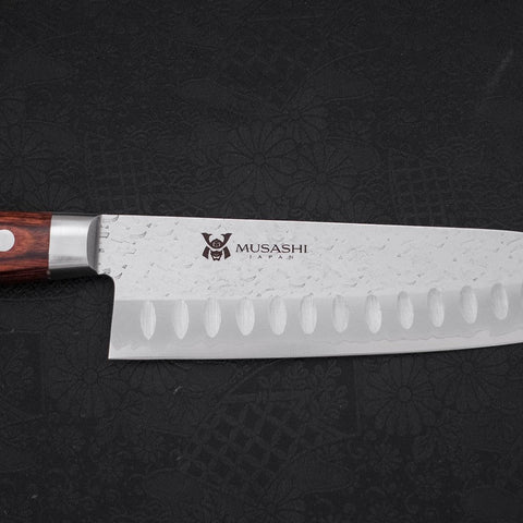 Santoku VG-10 Tsuchime Western Handle 180mm-[Musashi]-[Japanese-Kitchen-Knives]