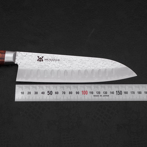 Santoku VG-10 Tsuchime Western Handle 180mm-VG-10-Tsuchime-Western Handle-[Musashi]-[Japanese-Kitchen-Knives]