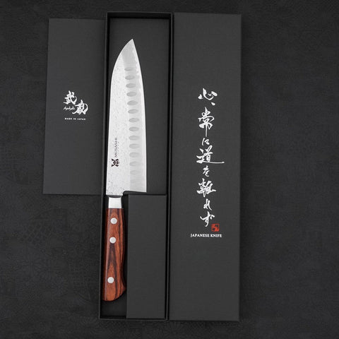 Santoku VG-10 Tsuchime Western Handle 180mm-VG-10-Tsuchime-Western Handle-[Musashi]-[Japanese-Kitchen-Knives]