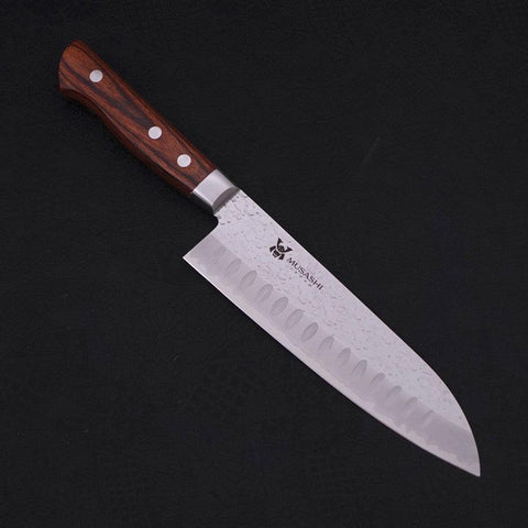 Santoku VG-10 Tsuchime Western Handle 180mm-VG-10-Tsuchime-Western Handle-[Musashi]-[Japanese-Kitchen-Knives]