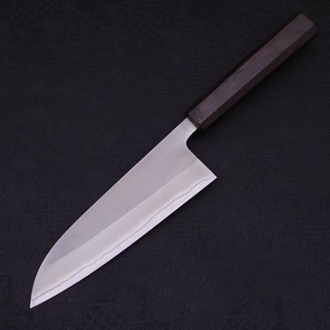 Santoku White Steel #2 Nashiji Ebony Handle 165mm-White steel #2-Nashiji-Japanese Handle-[Musashi]-[Japanese-Kitchen-Knives]