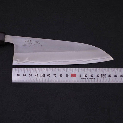 Santoku White Steel #2 Nashiji Ebony Handle 165mm-White steel #2-Nashiji-Japanese Handle-[Musashi]-[Japanese-Kitchen-Knives]