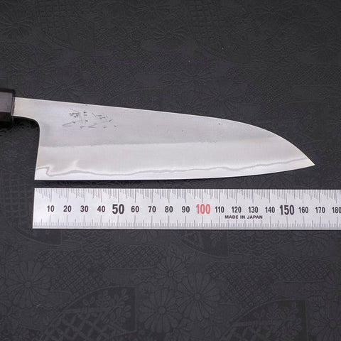 Santoku White Steel #2 Nashiji Ebony Handle 165mm-White steel #2-Nashiji-Japanese Handle-[Musashi]-[Japanese-Kitchen-Knives]