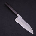 Santoku White Steel #2 Nashiji Ebony Handle 165mm-White steel #2-Nashiji-Japanese Handle-[Musashi]-[Japanese-Kitchen-Knives]