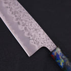 Santoku White steel #1 Stainless Clad Tsuchime Ocean Fireworks Handle 165mm-White steel #1-Tsuchime-Ocean Handle-[Musashi]-[Japanese-Kitchen-Knives]