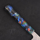 Santoku White steel #1 Stainless Clad Tsuchime Ocean Fireworks Handle 165mm-White steel #1-Tsuchime-Ocean Handle-[Musashi]-[Japanese-Kitchen-Knives]