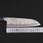 Santoku White steel #1 Stainless Clad Tsuchime Ocean Fireworks Handle 165mm-White steel #1-Tsuchime-Ocean Handle-[Musashi]-[Japanese-Kitchen-Knives]