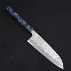 Santoku White steel #1 Stainless Clad Tsuchime Ocean Fireworks Handle 165mm-White steel #1-Tsuchime-Ocean Handle-[Musashi]-[Japanese-Kitchen-Knives]