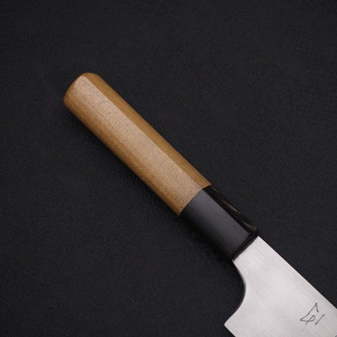 Santoku White steel #1 Super Polished Buffalo Magnolia Handle 180mm-Japanese Handle-[Musashi]-[Japanese-Kitchen-Knives]