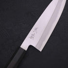 Santoku White steel #2 Kasumi Buffalo Ebony Handle 180mm-White steel #2-Kasumi-Japanese Handle-[Musashi]-[Japanese-Kitchen-Knives]