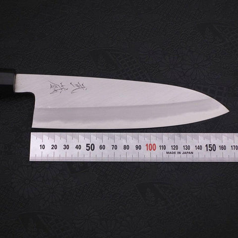 Santoku White steel #2 Kasumi Buffalo Ebony Handle 180mm-White steel #2-Kasumi-Japanese Handle-[Musashi]-[Japanese-Kitchen-Knives]