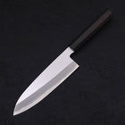 Santoku White steel #2 Kasumi Chokin Samurai Full Moon Buffalo Ebony Handle 180mm-White steel #2-Kasumi-Japanese Handle-[Musashi]-[Japanese-Kitchen-Knives]