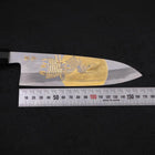 Santoku White steel #2 Kasumi Chokin Samurai Full Moon Buffalo Ebony Handle 180mm-White steel #2-Kasumi-Japanese Handle-[Musashi]-[Japanese-Kitchen-Knives]