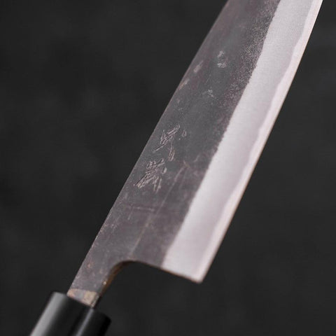 Santoku White steel #2 Kurouchi Buffalo Magnolia Handle 150mm-White steel #2-Kurouchi-Japanese Handle-[Musashi]-[Japanese-Kitchen-Knives]