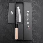 Santoku White steel #2 Kurouchi Buffalo Magnolia Handle 150mm-White steel #2-Kurouchi-Japanese Handle-[Musashi]-[Japanese-Kitchen-Knives]