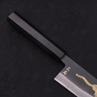 Santoku White steel #2 Kurouchi Chokin Cheetah Buffalo Ebony Handle 170mm-White steel #2-Kurouchi-Japanese Handle-[Musashi]-[Japanese-Kitchen-Knives]