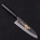 Santoku White steel #2 Kurouchi Chokin Cheetah Buffalo Ebony Handle 170mm-White steel #2-Kurouchi-Japanese Handle-[Musashi]-[Japanese-Kitchen-Knives]