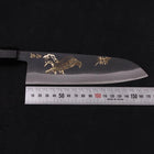 Santoku White steel #2 Kurouchi Chokin Eagle Buffalo Ebony Handle 170mm-White steel #2-Kurouchi-Japanese Handle-[Musashi]-[Japanese-Kitchen-Knives]