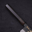 Santoku White steel #2 Kurouchi Chokin Samurai Full Moon Buffalo Ebony Handle 170mm-White steel #2-Kurouchi-Japanese Handle-[Musashi]-[Japanese-Kitchen-Knives]