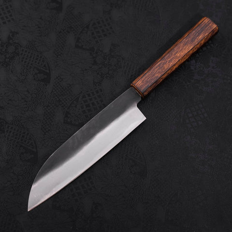 Santoku White steel #2 Kurouchi Sumi Urushi Handle 165mm-White steel #2-Kurouchi-Japanese Handle-[Musashi]-[Japanese-Kitchen-Knives]