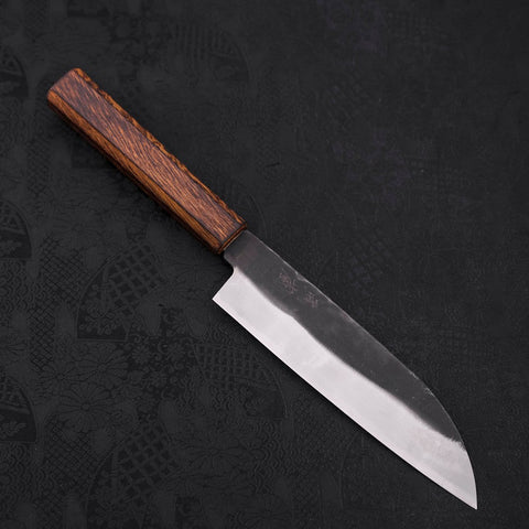 Santoku White steel #2 Kurouchi Sumi Urushi Handle 165mm-White steel #2-Kurouchi-Japanese Handle-[Musashi]-[Japanese-Kitchen-Knives]