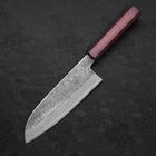 Santoku White steel #2 Nashiji Stainless Clad Purple Urushi Handle 165mm-Wthite steel #2-Nashiji-Japanese Handle-[Musashi]-[Japanese-Kitchen-Knives]