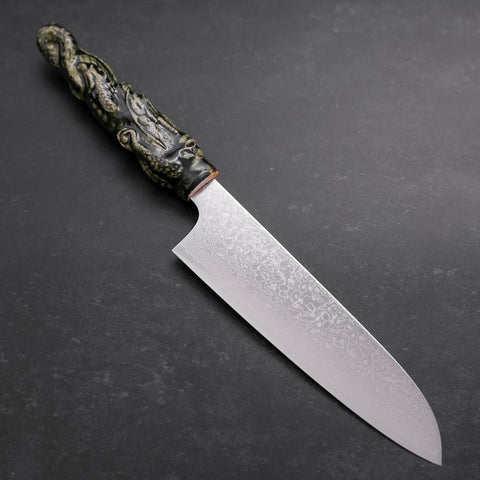 Santoku ZA-18 Damascus Ceramics Dragon Handle 180mm-[Musashi]-[Japanese-Kitchen-Knives]