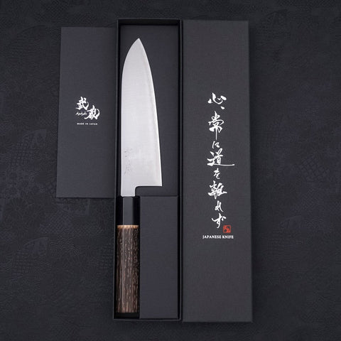 Santoku ZDP-189 Polished Buffalo Chestnuts Handle 180mm-Polished-ZDP-189-Japanese Handle-[Musashi]-[Japanese-Kitchen-Knives]