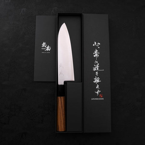 Santoku ZDP-189 Polished Buffalo Teak Handle 180mm-Polished-ZDP-189-Japanese Handle-[Musashi]-[Japanese-Kitchen-Knives]