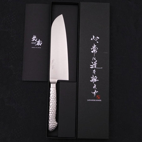 Santoku knife VG-5 Polished Western Handle 175mm-VG-5-Polished-Western Handle-[Musashi]-[Japanese-Kitchen-Knives]