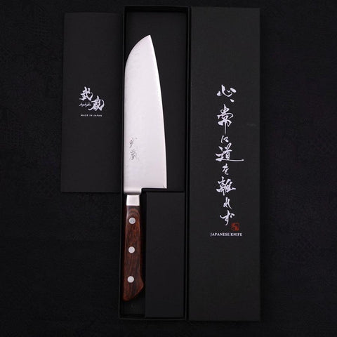 Santoku knife VG-5 Tsuchime Western Handle 175mm-VG-5-Tsuchime-Western Handle-[Musashi]-[Japanese-Kitchen-Knives]